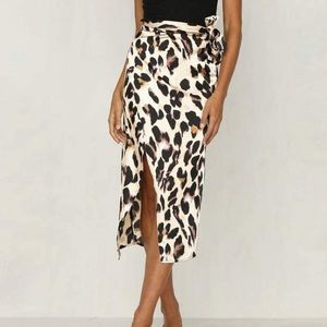 Leopard Wrap Midi Skirt | NWOT
